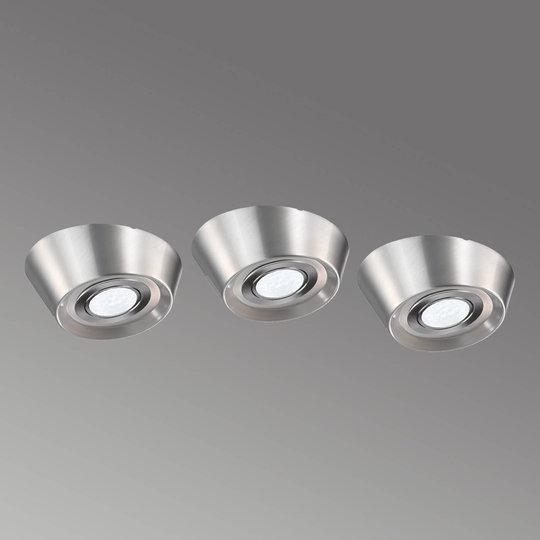3 kpl PAL CF-LED-kaapinalusvalaisin, Ø 12 cm