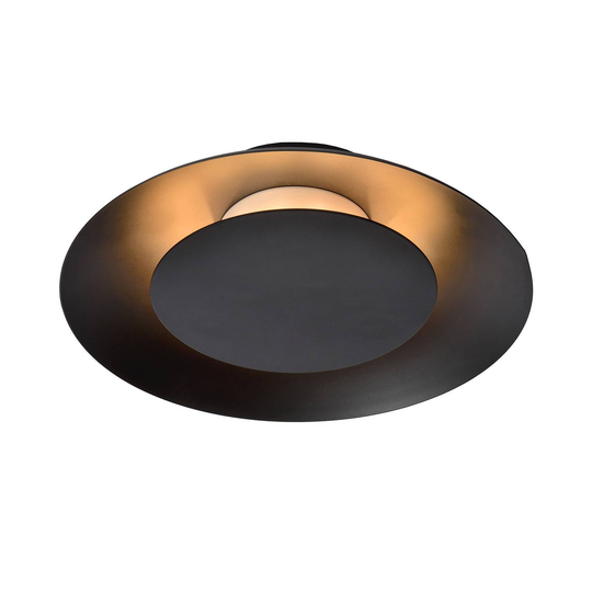 LED-kattovalaisin Foskal, musta, Ø 21,5 cm
