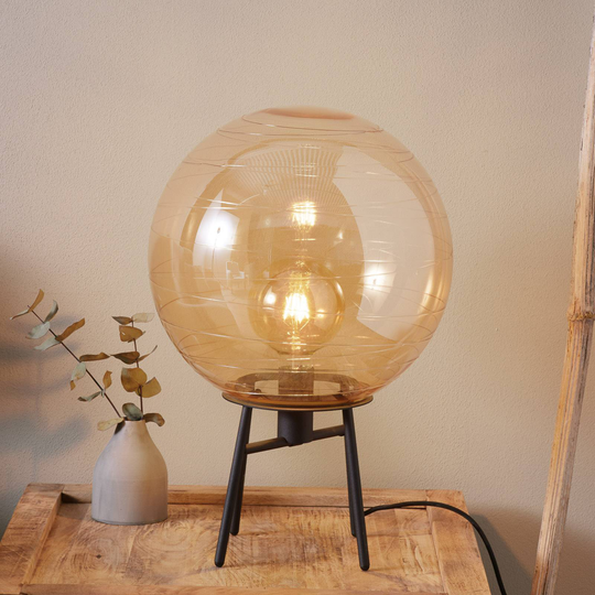 Pöytälamppu Lantaren, ambra lasi