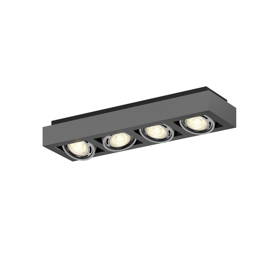 LED-kattokohdevalo Ronka, 4 lamppua, tummanharmaa