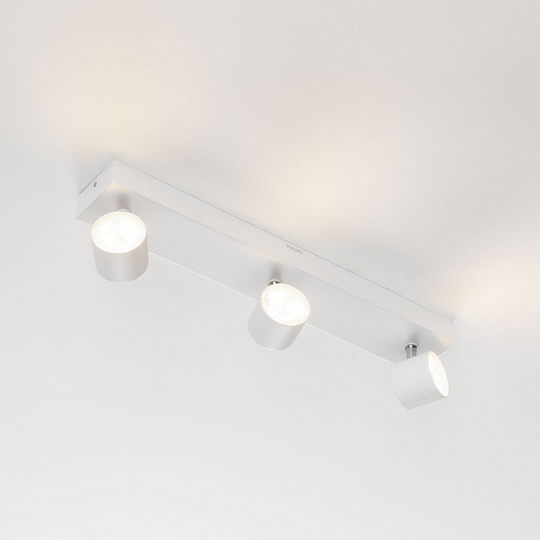 Kolmilamppuinen LED-Spot Star, WarmGlow, valkoinen