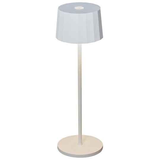 LED-pöytävalaisin Positano ulkokäyttöön, valkoinen