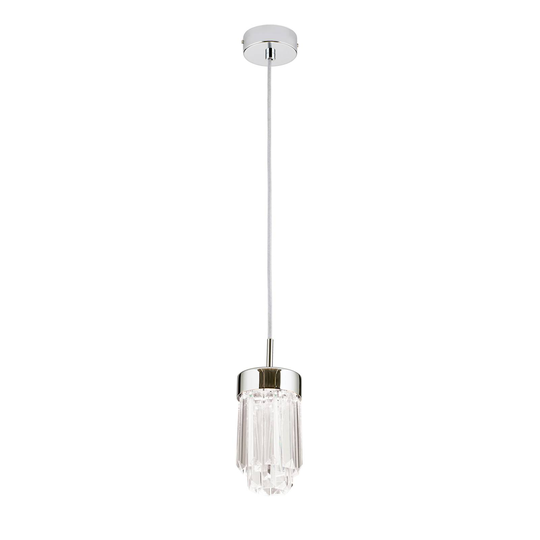 LED-riippuvalo Prism kristallilasia Ø10cm kromi