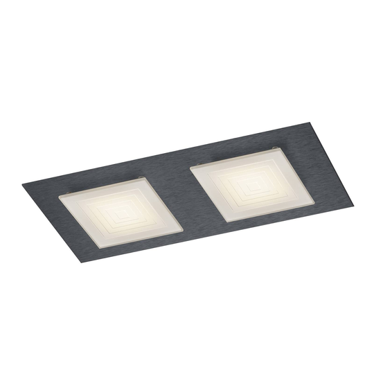 BANKAMP Ino -LED-kattovalo, 2 lamppua, antrasiitti