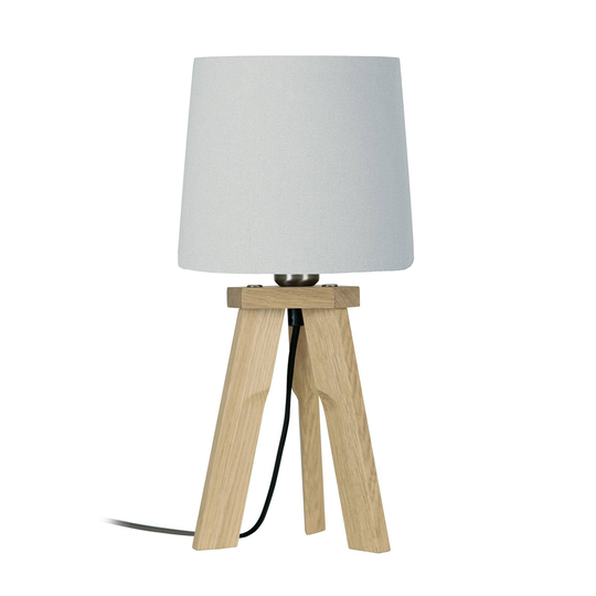 HerzBlut Tre -pöytälamppu, tammi, valkoinen 42 cm