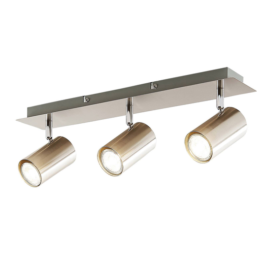 Lindby Joffrey -kattokohdevalo, 3-lamp., nikkeli