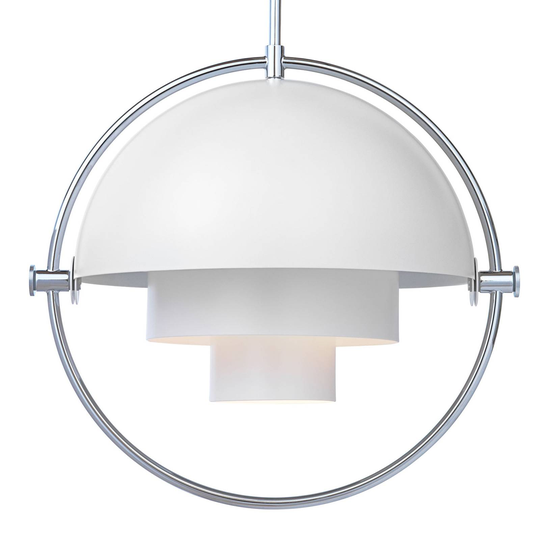 GUBI Multi-Lite -riippuvalo 32 cm kromi/valkoinen