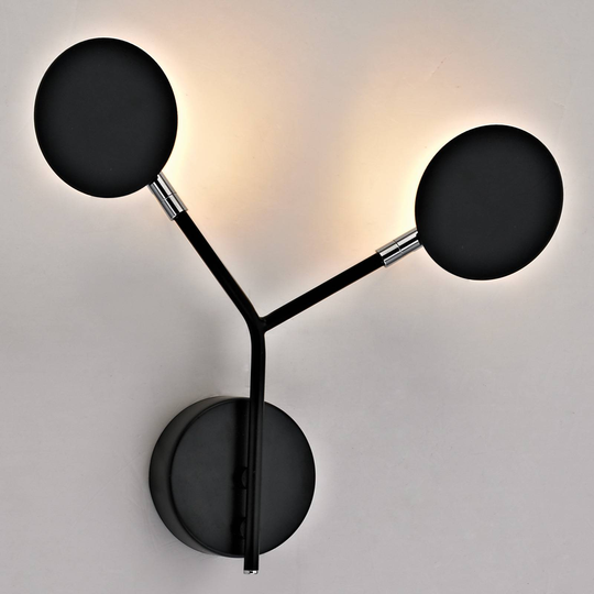 LED-seinävalaisin Belize, 2-lamppuinen, musta