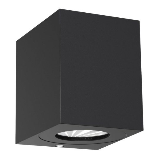 LED-ulkoseinävalaisin Canto Kubi 2, 10 cm, musta