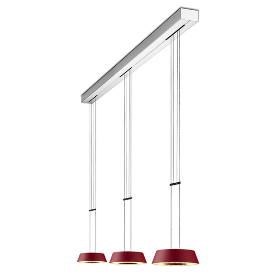 OLIGO Glance LED-riippuvalo 3 lamp. punainen