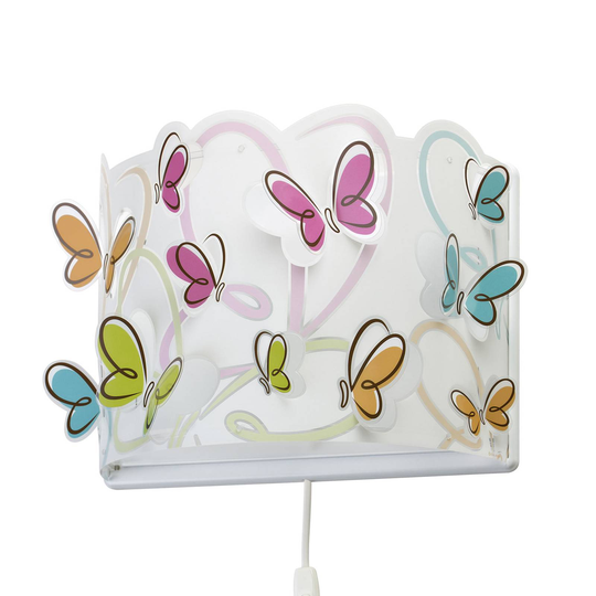 Lastenhuoneen seinävalo Butterfly, johto + pistoke
