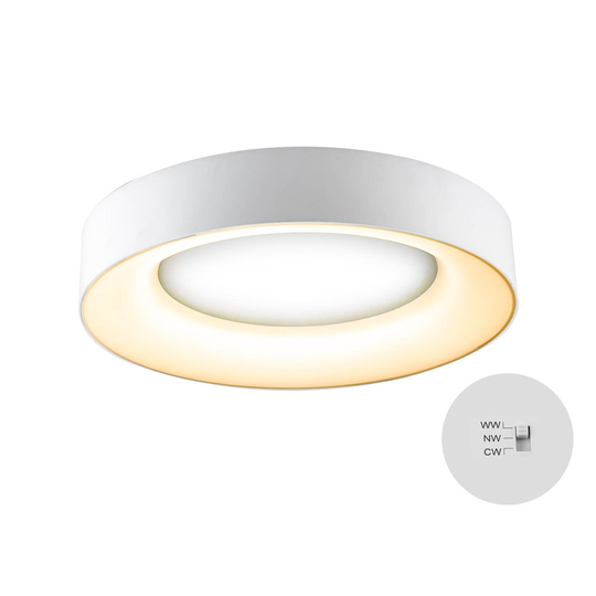 LED-kattovalaisin Sauro, Ø 40 cm, valkoinen