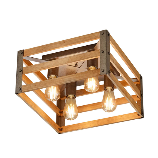 Kattovalaisin Khan, vintage-design, 4-lamppuinen
