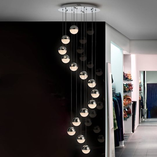 LED-riippuvalaisin Sphere 14-lamppuinen, kromi
