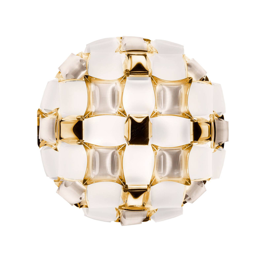 Slamp Mida -kattovalaisin, Ø 67 cm, kulta/valk.