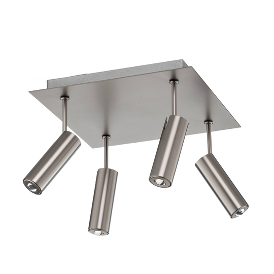 LED-kattokohdevalo Tub, mattanikkeli, 4-lamppuinen