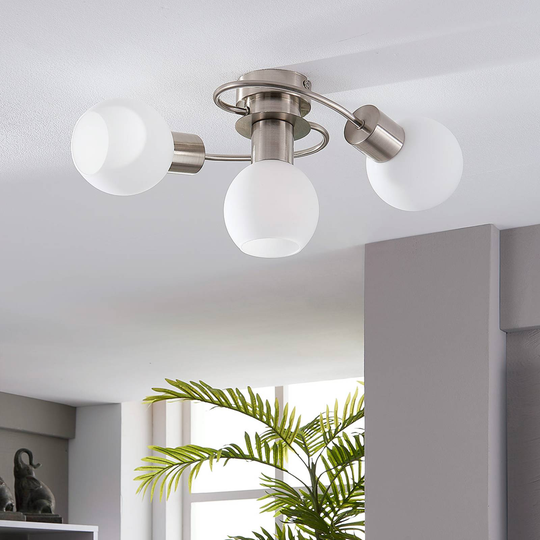 LED-kattovalaisin Ciala, 3-lamppuinen, nikkeli