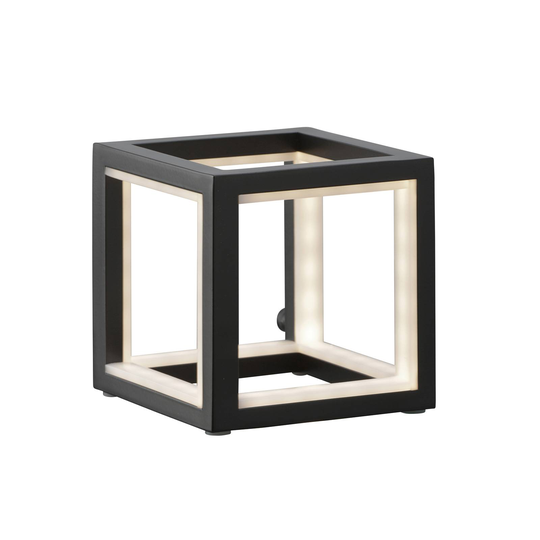LED-pöytälamppu Delux, musta, 12 cm