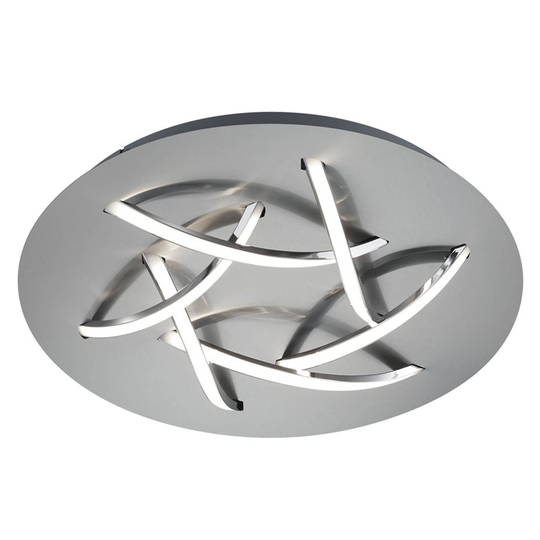 LED-kattovalaisin Dolphin, nikkeli, Ø 45 cm