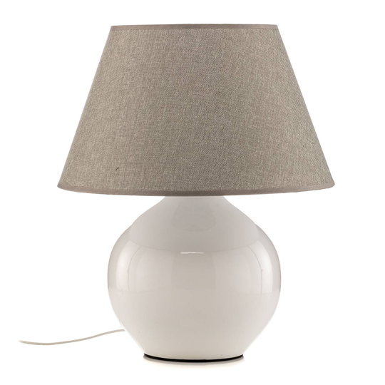 Pöytälamppu Sfera, korkeus 53 cm, valkoinen/harmaa