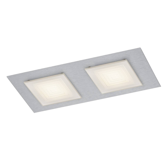 BANKAMP Ino -LED-kattovalo, 2 lamppua, hopea