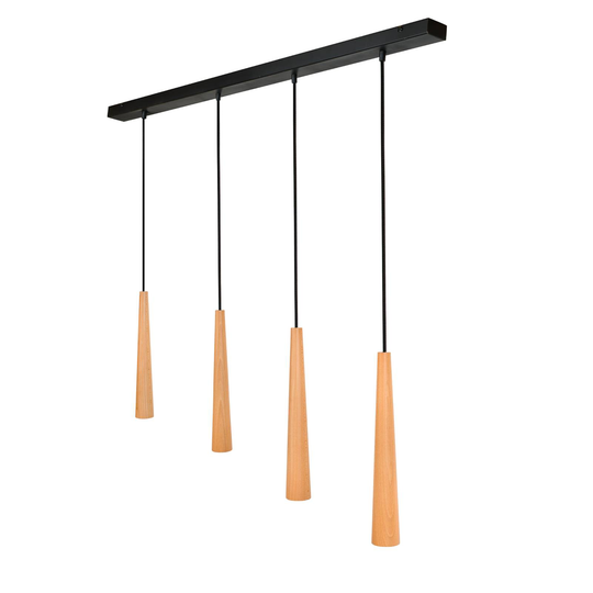 Envolight Wooden Round Cones -riippuvalo 4 lamppua