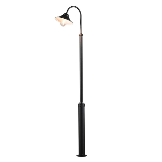 Pylväsvalaisin Vega, musta, 1-lamppuinen, 240 cm