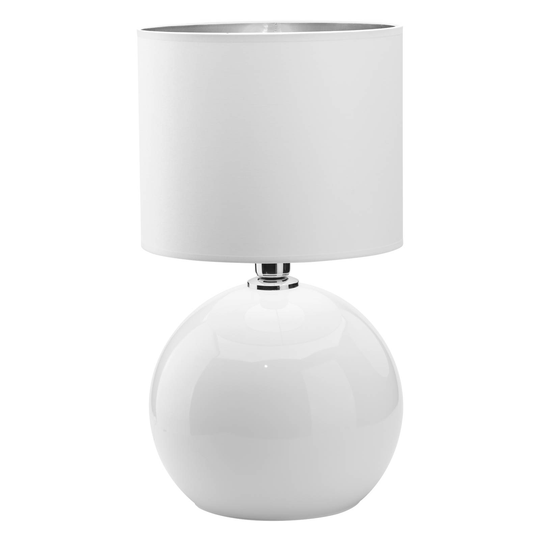 Pöytävalaisin Palla, Ø 20 cm, valkoinen/hopea