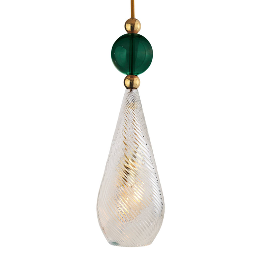 EBB & FLOW Smykke L gold crystal swirl vihreä