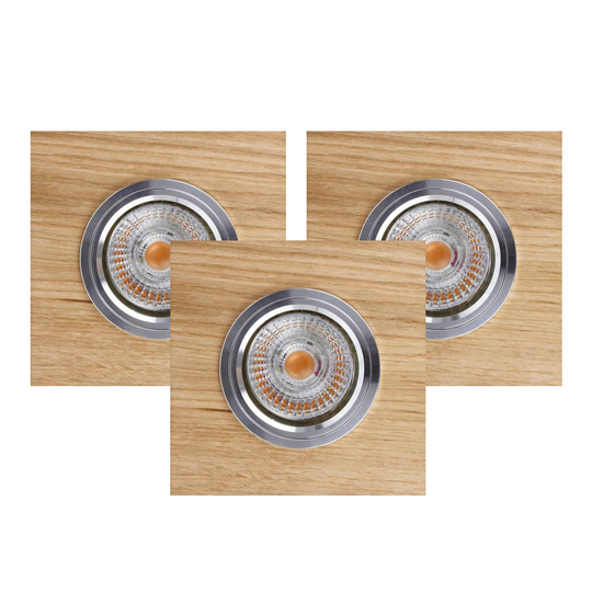 LED-kohdevalaisin Sirion 9,5x9,5 cm tammi 3 kpl