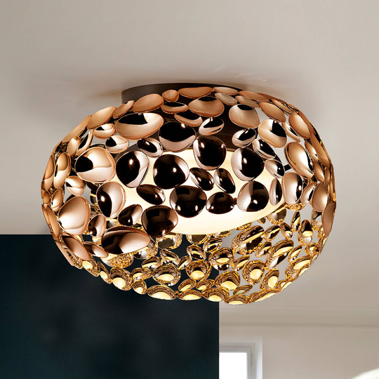 LED-kattovalaisin Narisa, Ø 46 cm, ruusukulta