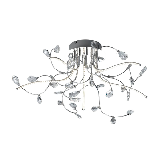 Krominkiiltävä LED-kattovalaisin Crystal, 54 cm