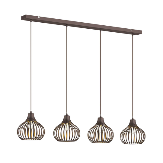 Lindby Frances -riippuvalo, ruskea, 4 lamppua