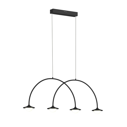 Lucande Avidos -LED-riippuvalo, musta, himmennys