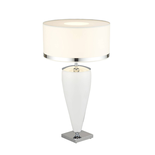 Pöytälamppu Lund, valkoinen/opaali, korkeus 70 cm