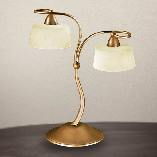 Pöytälamppu Alessio scavo-lasivarjostin, 2-lamp.