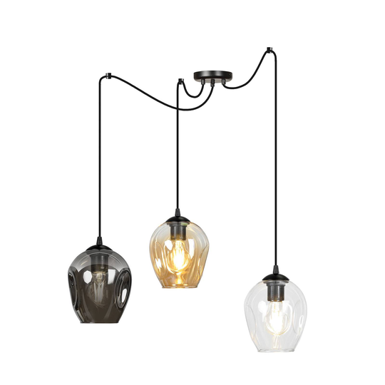 Riippuvalo Starla epäkesk. 3 lamppua amber/kirkas