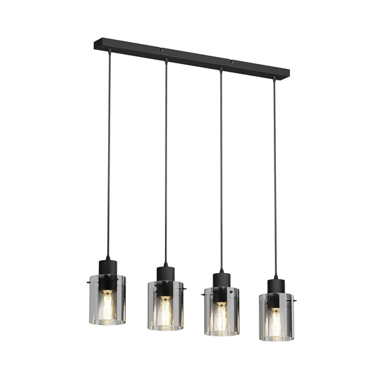 Lindby Kourtney -riippuvalo, lasivarjostin 4-lamp.