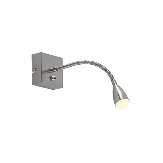 Lindby Jolka -LED-lukuvalo, satinoitu nikkeli