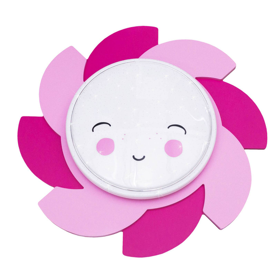 LED-seinävalaisin Starlight Smile, aurinko, pink