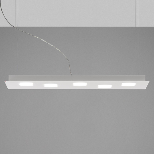 Fabbian Quarter -LED-riippuvalo 5-lamp. valkoinen