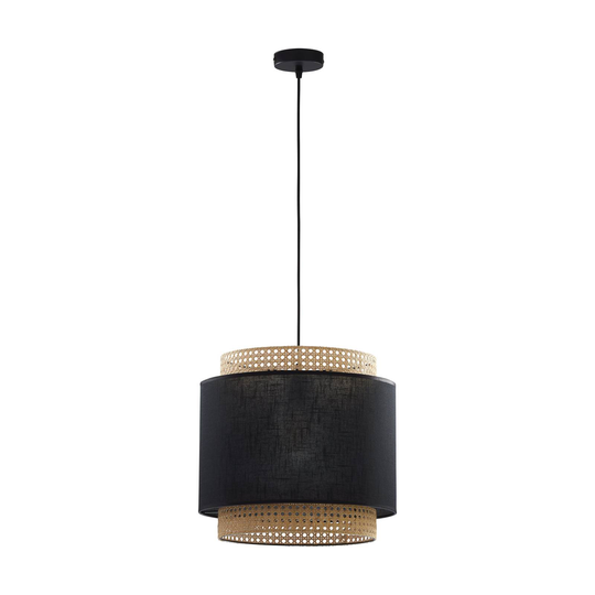 Riippuvalo Boho, musta/rottinki Ø 38 cm