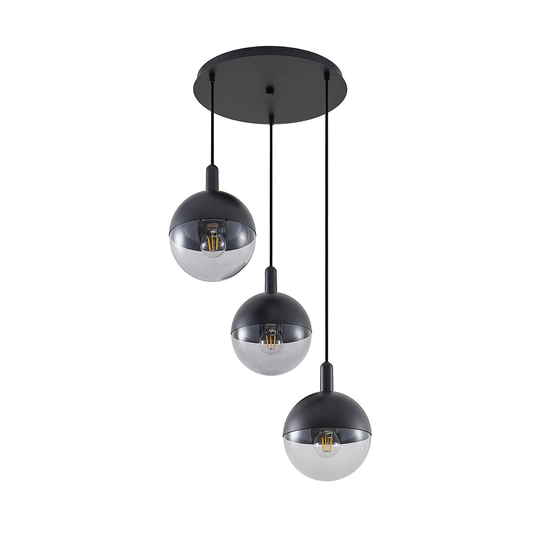 Lucande Dustian -riippuvalo, 3-lamp., 51 cm