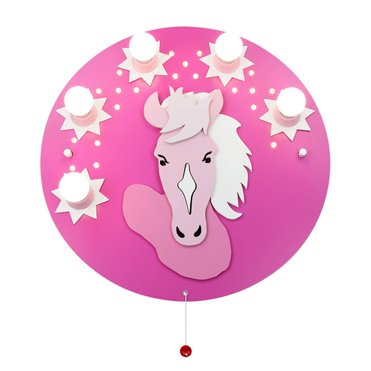 Kattovalaisin Pony, vaaleanpunainen, 5-lamppuinen