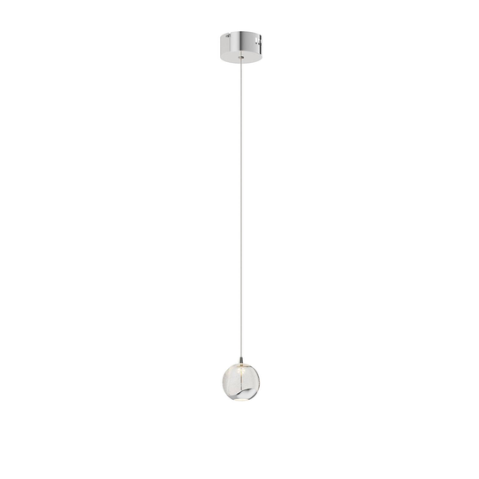 LED-riippuvalo Hayley lasipallo 1-lampp. kromi