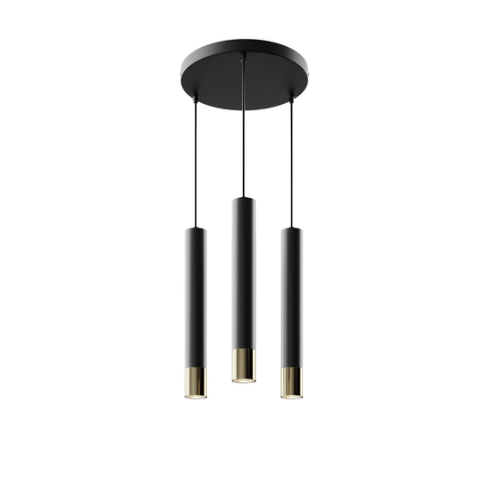 Riippuvalaisin Nest 3-lamp. pyöreä musta/kulta