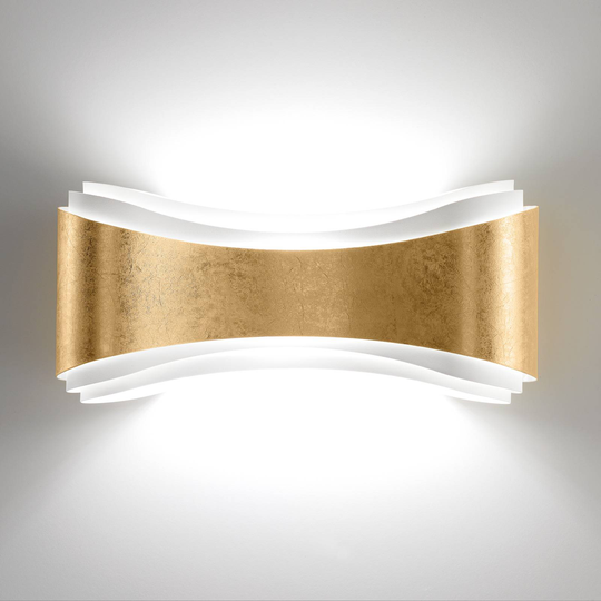 LED-seinävalaisin Ionica ja lehtikultakoriste