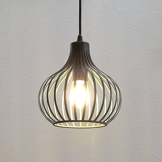 Lindby Frances-riippuvalo ruskea 1 lamppu, Ø 23 cm