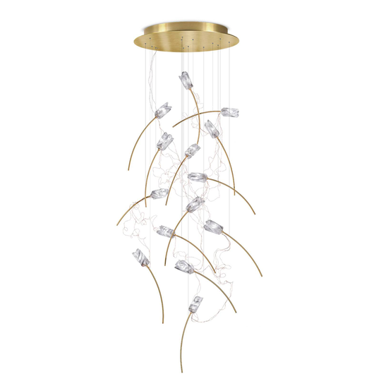 Slamp Tulip14-LED-riippuvalo prisma/messinki pyör.