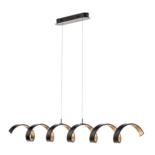 Helix-LED-riippuvalaisin, musta-kulta, 125 cm